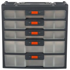 Ящик с органайзером BLOCKER Expert 5 секций BR3798 31x15x31 см серо-свинцовый/оранжевый