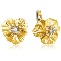 Бронницкий Ювелир Серьги из желтого золота С-14009