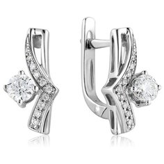 Бронницкий Ювелир Серьги из белого золота юпE-48657