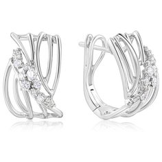 Бронницкий Ювелир Серьги из белого золота юрE08483