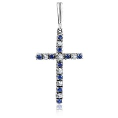 Бронницкий Ювелир Крестик из белого золота 1В10107-012