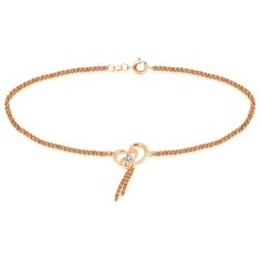 Бронницкий Ювелир Браслет из красного золота Ф7157-3-3251#б, 25 см, 2.13 г