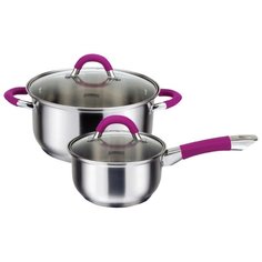 Набор посуды Esprado Almonte 4 пр. серебристый/фиолетовый