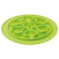 Миска V.I.Pet рельефная игровая Волны для медленного поедания корма салатовый