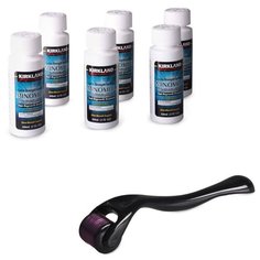 Kirkland Набор: лосьон от выпадения волос для мужчин Minoxidil 5% + пипетка + дермароллер, 60 мл, 6 шт.