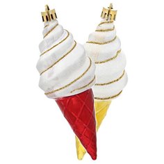 Набор елочных игрушек Magic Time Мороженое (79307) красный/желтый/белый