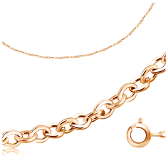 Бронницкий Ювелир Цепь из красного золота 110251413, 50 см, 1.44 г