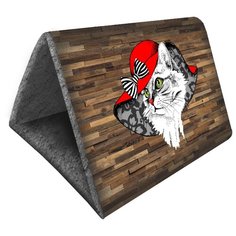 Домик для кошек PerseiLine Кошка в шляпе 46х36х36 см коричневый/серый