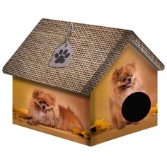 Домик для кошек, для собак PerseiLine Померанский шпиц 33х33х40 см коричневый