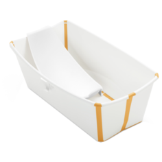 Ванночка Stokke FlexiBath + Newborn support белый/оранжевый
