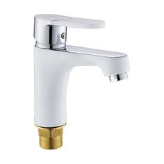 Смеситель для раковины (умывальника) Gota Rocio G710223xx однорычажный двухцветный белый/серебристый