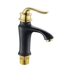 Смеситель для раковины (умывальника) Gota Rocio G7102196 однорычажный двухцветный черный/золотистый