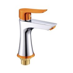 Смеситель для раковины (умывальника) Gota Rocio G71032xx однорычажный двухцветный оранжевый/хром
