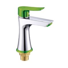 Смеситель для раковины (умывальника) Gota Rocio G71032xx однорычажный двухцветный зеленый/хром