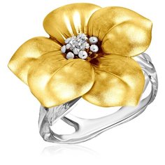 Бронницкий Ювелир Кольцо из серебра С 10590 Ж, размер 16.5