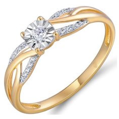 Бронницкий Ювелир Кольцо из красного золота R01-D-R309718DIA-R17, размер 17