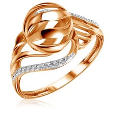 Бронницкий Ювелир Кольцо из красного золота К132-4144, размер 16.5