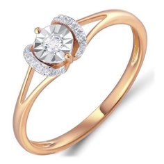 Бронницкий Ювелир Кольцо из красного золота R01-D-R309714DIA-R17, размер 16.5