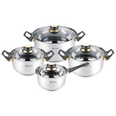 Набор посуды Rainstahl 1230-08RS/CW MRВ/WD/BK 8 пр. черный