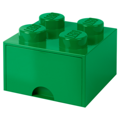Ящик LEGO 2х2 Knobs с выдвижным ящиком 25х25х18 см (4005) dark green