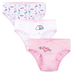 Трусики Bossa Nova 3 шт., размер 34, белый/розовый/розовые сердечки