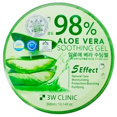 Гель для тела 3W Clinic универсальный с 98% содержанием экстракта алоэ вера Aloe Vera Soothing Gel, 300 мл