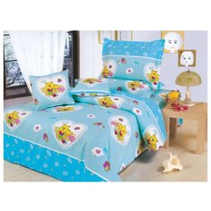 Постельное белье 1.5-спальное СайлиД C-25, поплин голубой