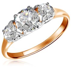 Бронницкий Ювелир Кольцо из красного золота Д0268-017567, размер 17