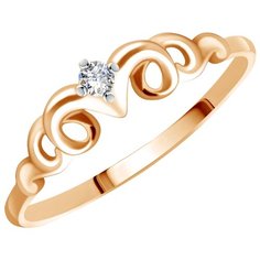 Бронницкий Ювелир Кольцо из красного золота Д0268-017323, размер 17.5