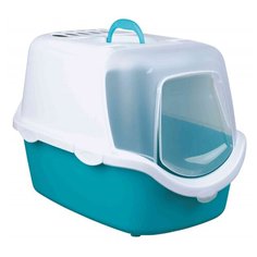 Туалет-домик для кошек TRIXIE Vico Easy Clean 56х40х40 см белый/бирюзовый 1 шт.