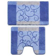 Комплект ковриков Milardo 350PA68M13, 50х80 см, 50х50 см синий