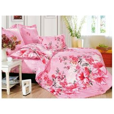 Постельное белье евростандарт СайлиД B-128, сатин розовый