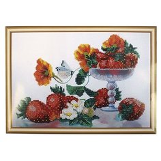 Hobby & Pro Набор для вышивания бисером Клубника в настурции 28 х 20 см (БН-3117)