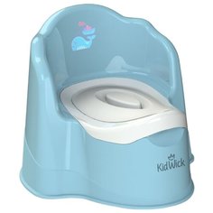KidWick горшок Трон с крышкой голубой/белый