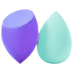 Набор спонжей Beautypedia С усеченным краем для макияжа, 2 шт. бирюзовый/фиолетовый