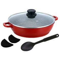 Сотейник Rainstahl 5800-24RS\SH 24 см, с крышкой, красный