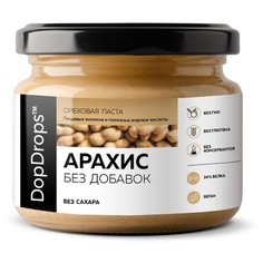 DopDrops Паста ореховая Арахис без добавок стекло, 250 г