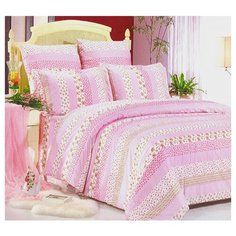 Постельное белье 2-спальное СайлиД A-97, поплин розовый