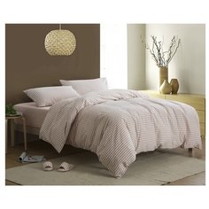 Постельное белье 2-спальное СайлиД N-3, сатин бежевая клетка