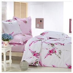 Постельное белье 2-спальное СайлиД B-59, сатин розовый