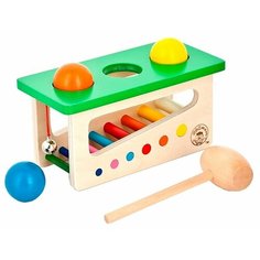 Стучалка Mapacha Забей шарик бежевый/зеленый