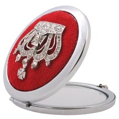 Зеркало косметическое карманное Scarlet Line 8213R-YT239-R835 серебристый/красный