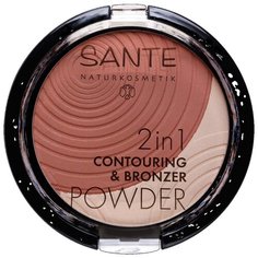 Sante Naturkosmetik Палетка 2 в 1 Контуринг и бронзер светлый 2in1 Contouring & Bronzer Powder 01 Light-Medium 01 Light-Medium