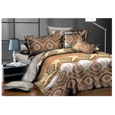 Постельное белье 1.5-спальное La Noche del Amor 626 70х70 см, сатин коричневый/серый