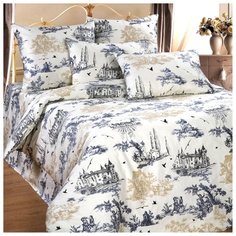 Постельное белье 1.5-спальное La Noche del Amor 469 сатин бежевый/серый