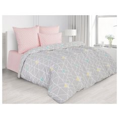 Постельное белье 2-спальное макси Guten Morgen Эдельвейс 806 бязь серый/розовый