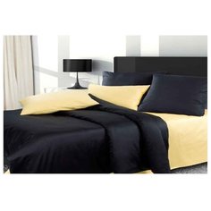 Постельное белье 1.5-спальное El Chocolate Oro negro 70х70 см, сатин черный/золотой