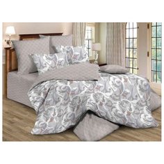 Постельное белье 1.5-спальное Guten Morgen 570 70х70 см, поплин серый/коричневый