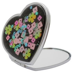 Зеркало косметическое карманное Scarlet Line 8240R-YT206-K94 серебристый/черный