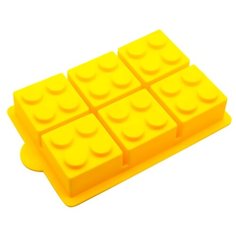 Форма для выпечки силиконовая FidgetGo Конструктор (26х15х3.5 см) желтый